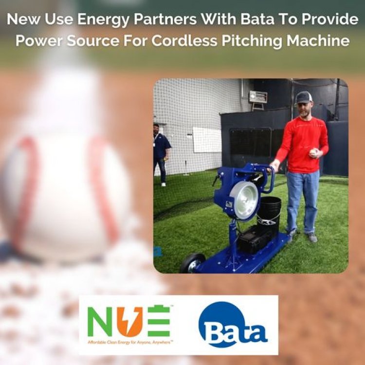 New Use Energy Partners With Bata To Provide Power Source For Cordless Pitching Machine